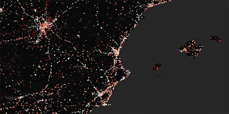 Mapa de gasolineras baratas en España